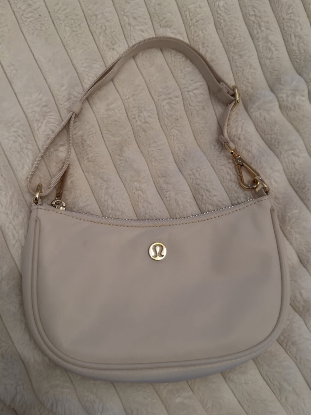 lululemon athletica Cream Shoulder Sling with Gold Hardware